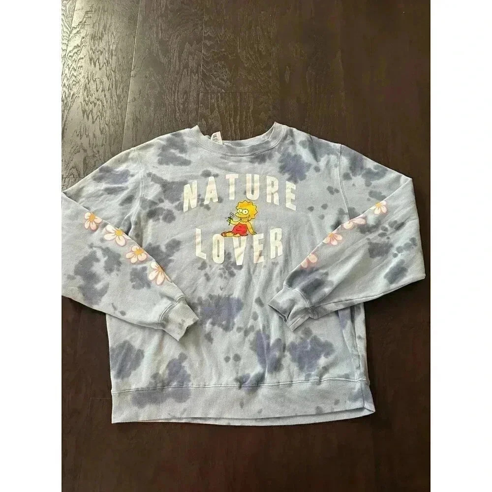 The Simpsons Lisa Nature Lover Tie-Dye Graphic Sweatshirt Size L b42